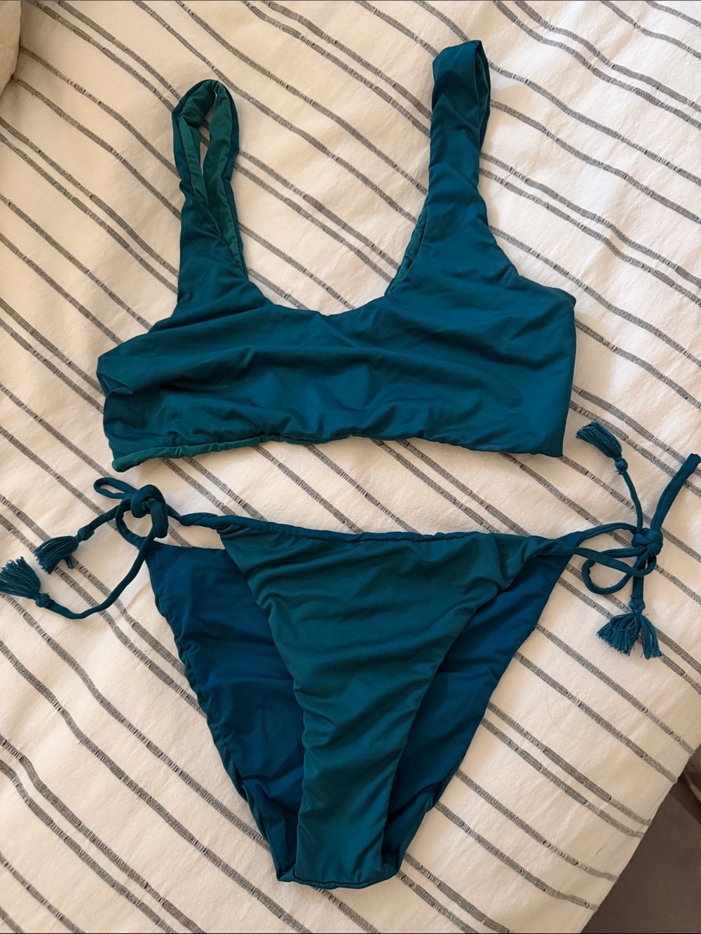 Swim 2 x 30! Women's Teal Scoop Bikini Set